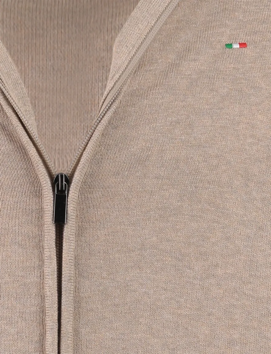 Portofino vest rits opstaande kraag beige