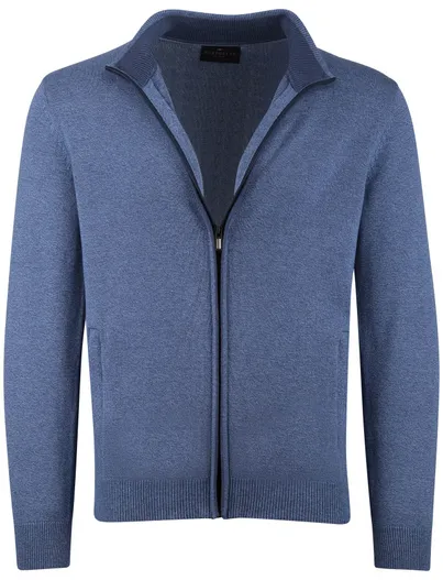 Portofino Portofino vest rits blauw opstaande kraag