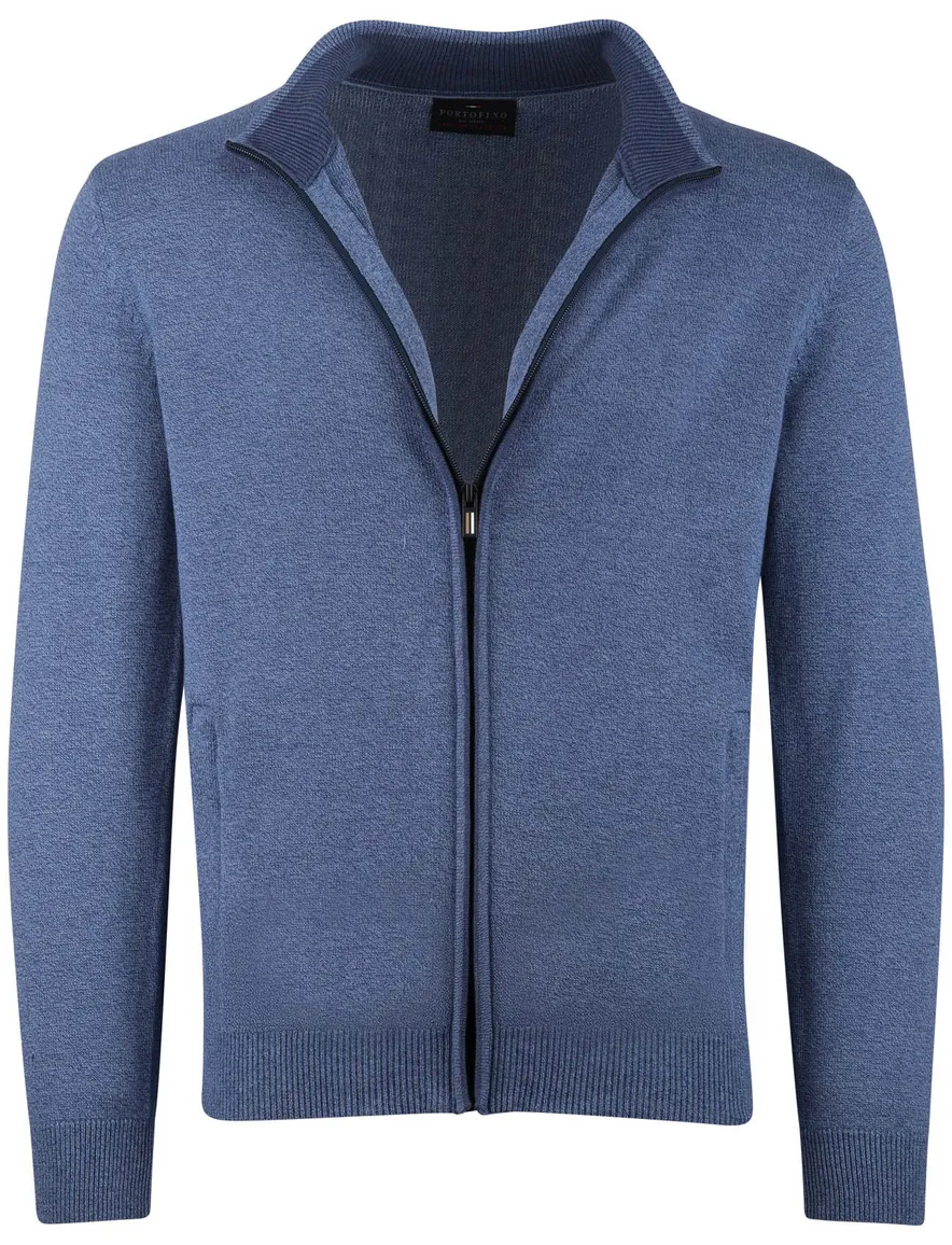 Portofino vest rits opstaande kraag blauw