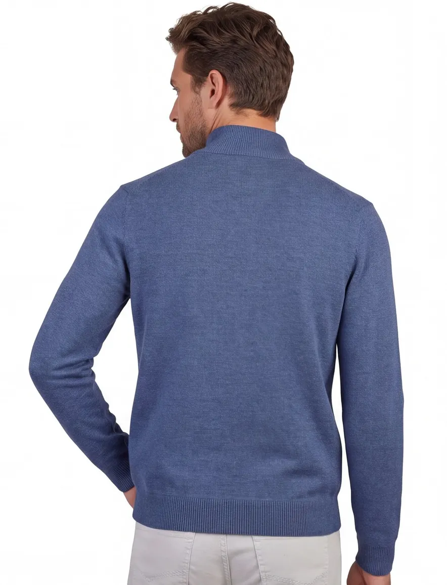 Portofino vest rits opstaande kraag blauw