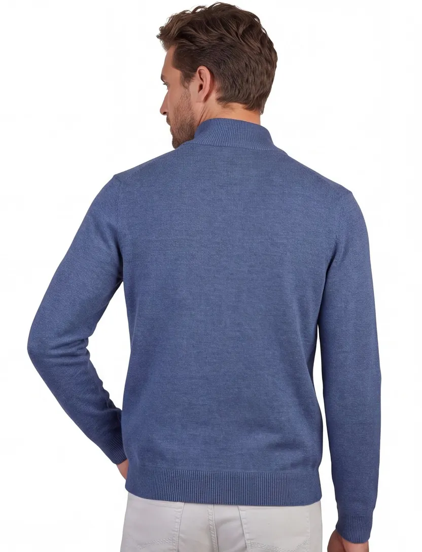 Vest Portofino rits blauw