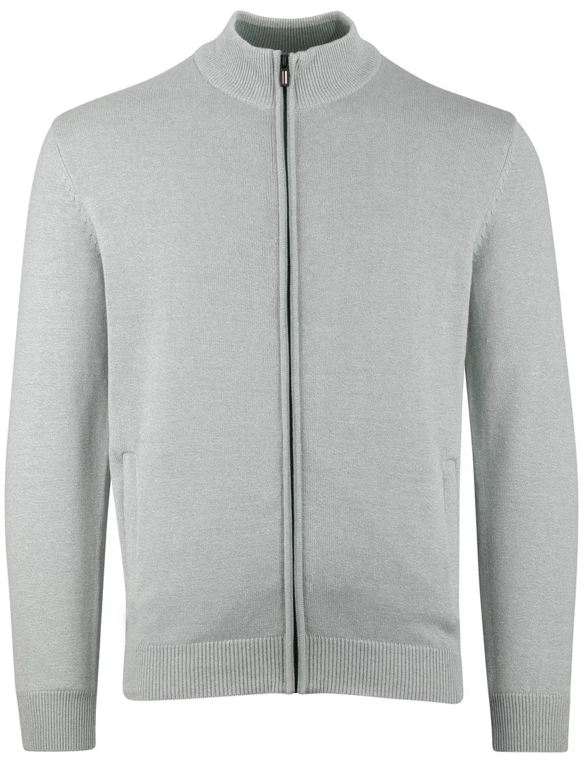 Vest Portofino rits groen effen