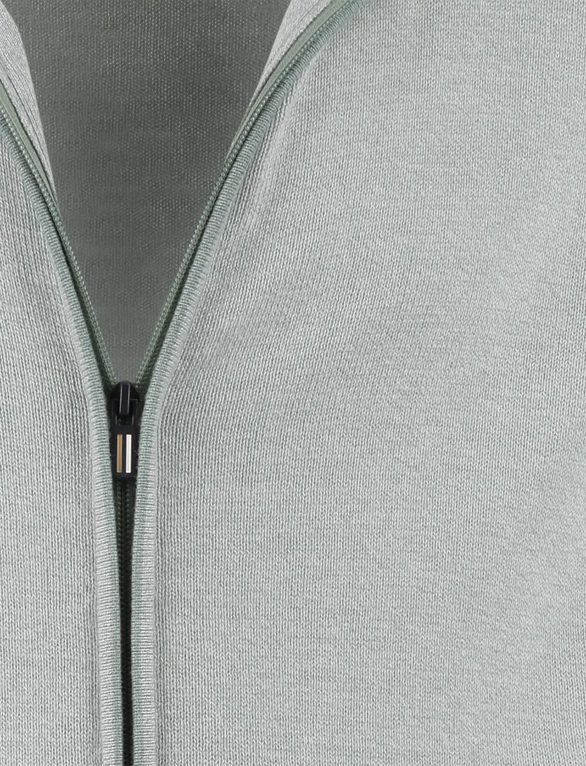 Vest Portofino rits groen effen