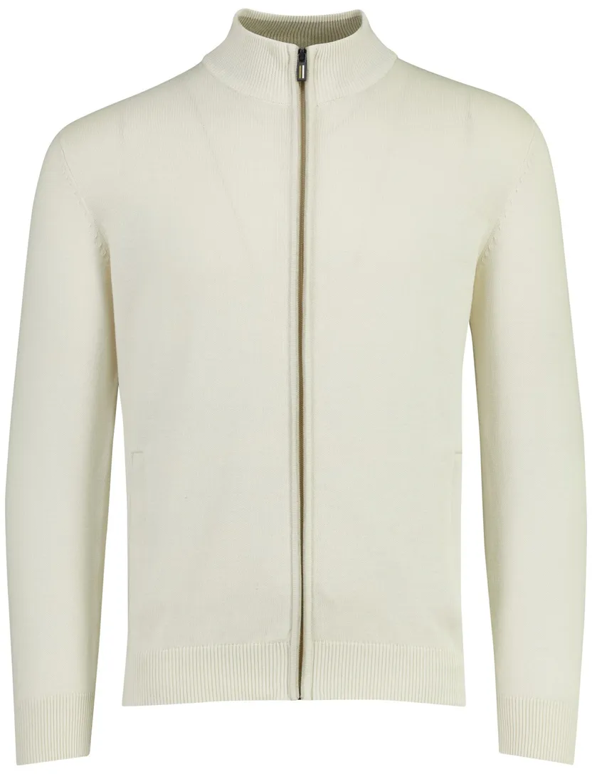 Vest Portofino rits creme effen