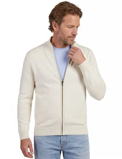 Portofino Vest Portofino rits creme effen