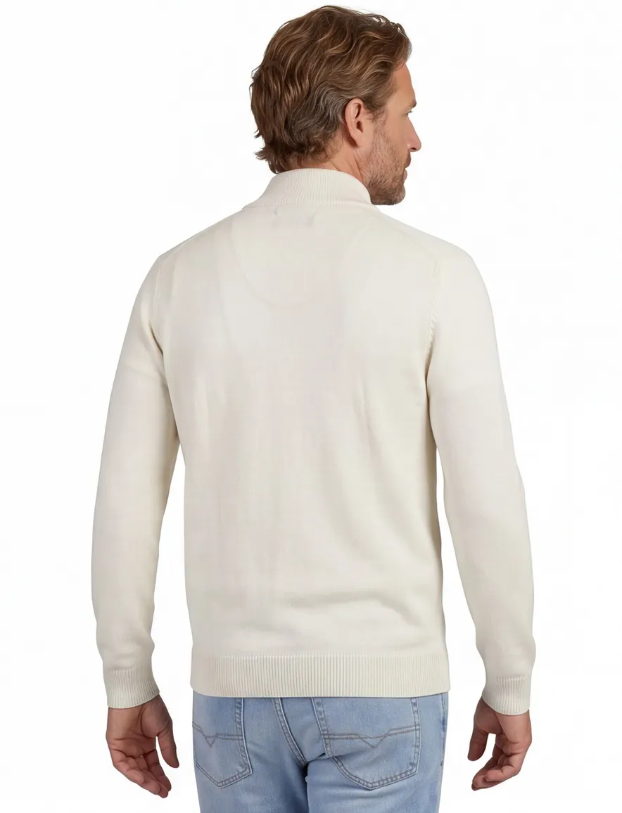 Portofino effen vest rits creme opstaande kraag