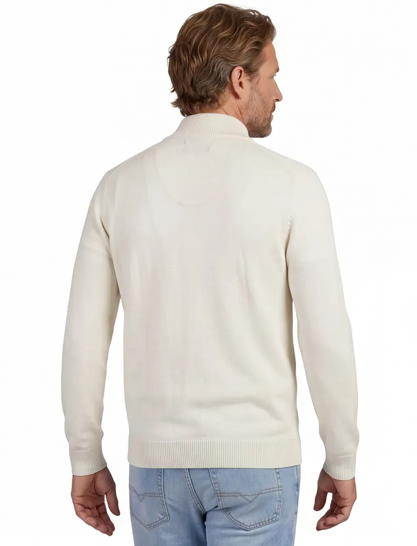 Vest Portofino rits creme effen