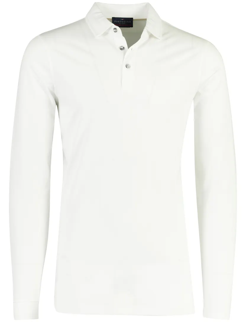 Poloshirt Portofino wit extra lang katoen