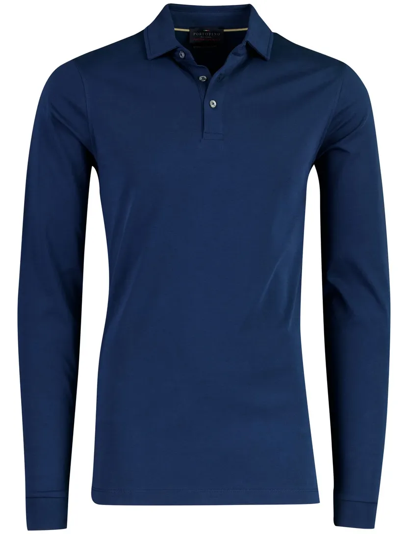 Poloshirt Portofino donkerblauw extra lang katoen