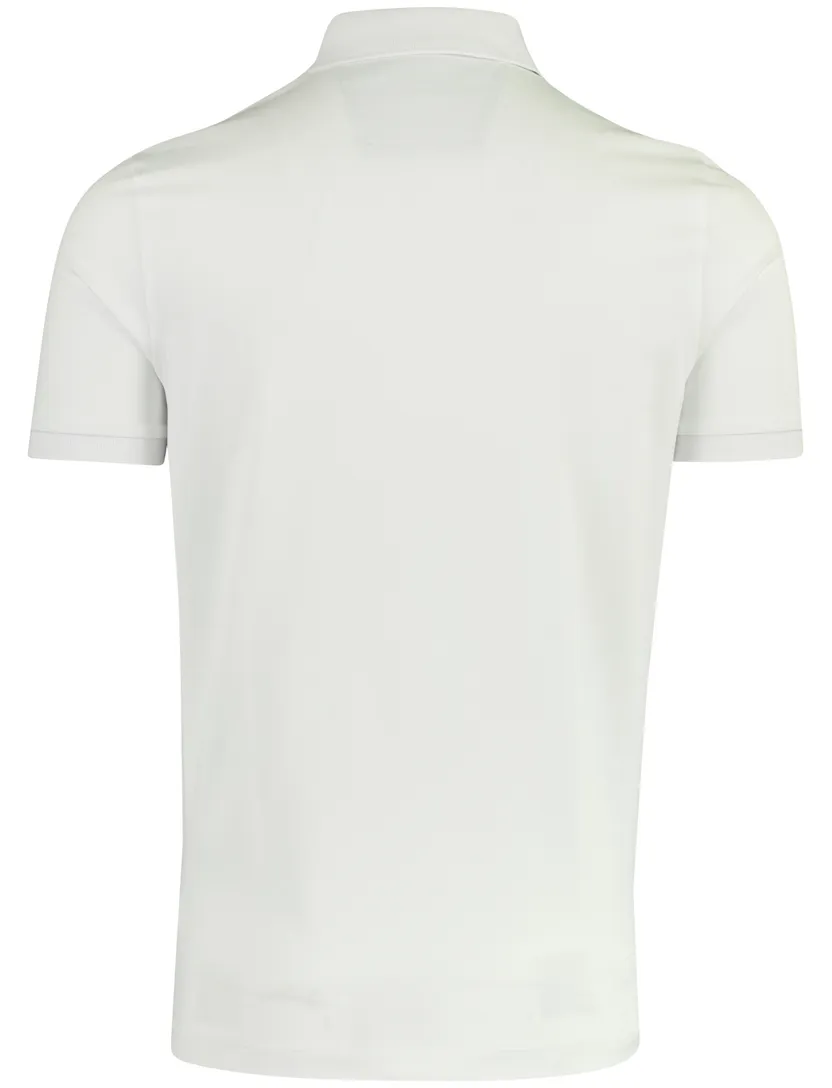 Poloshirt korte mouw Portofino wit pique 3 knoops