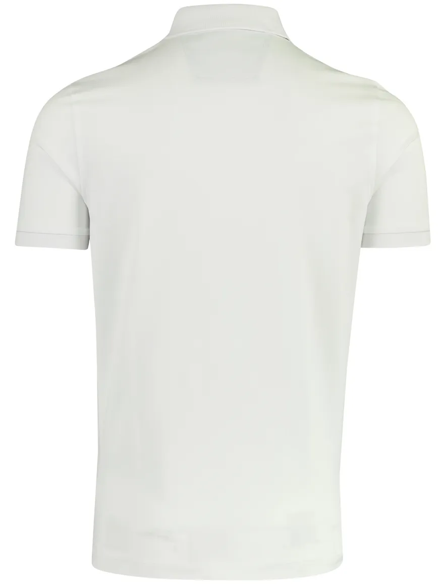 Portofino poloshirt korte mouw wit pique 3 knoops