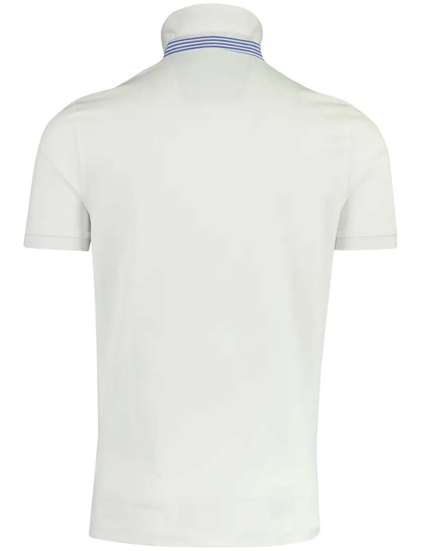 Poloshirt korte mouw Portofino wit pique 3 knoops