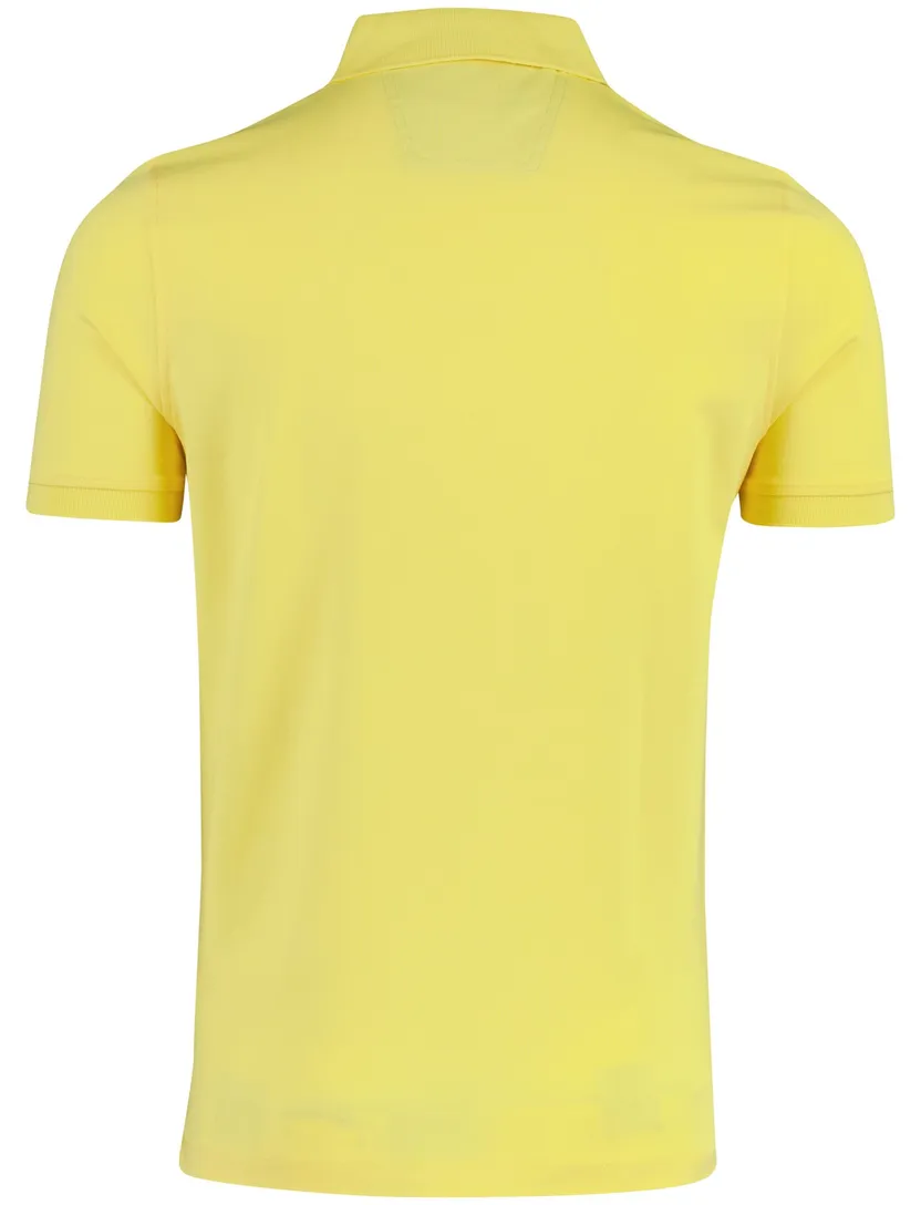 Poloshirt korte mouw Portofino geel 3 knoops pique