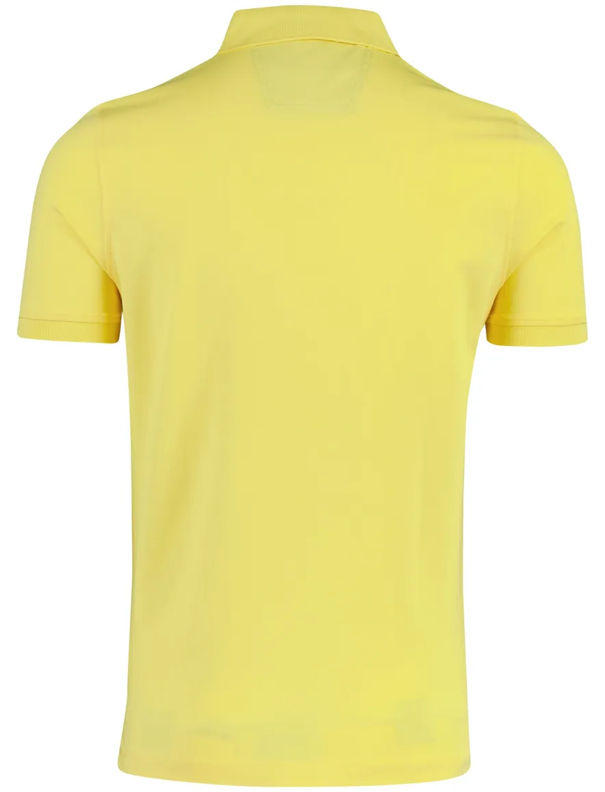 Portofino poloshirt korte mouw geel 3 knoops pique