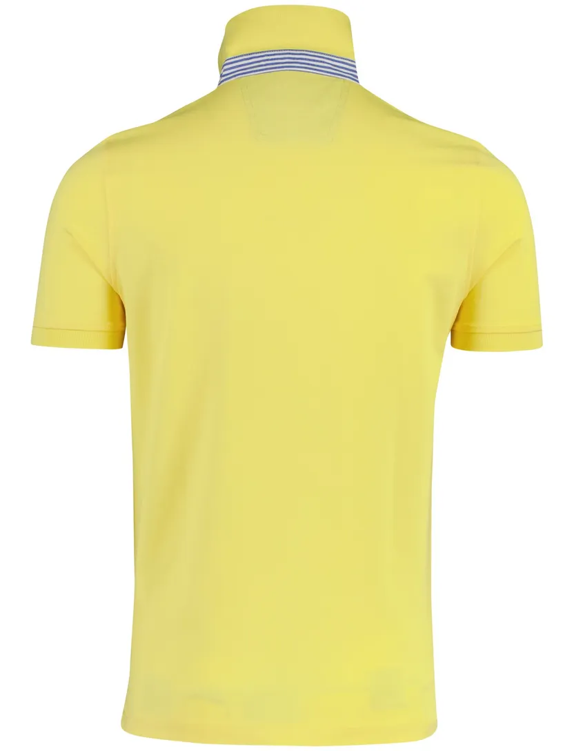 Poloshirt korte mouw Portofino geel 3 knoops pique