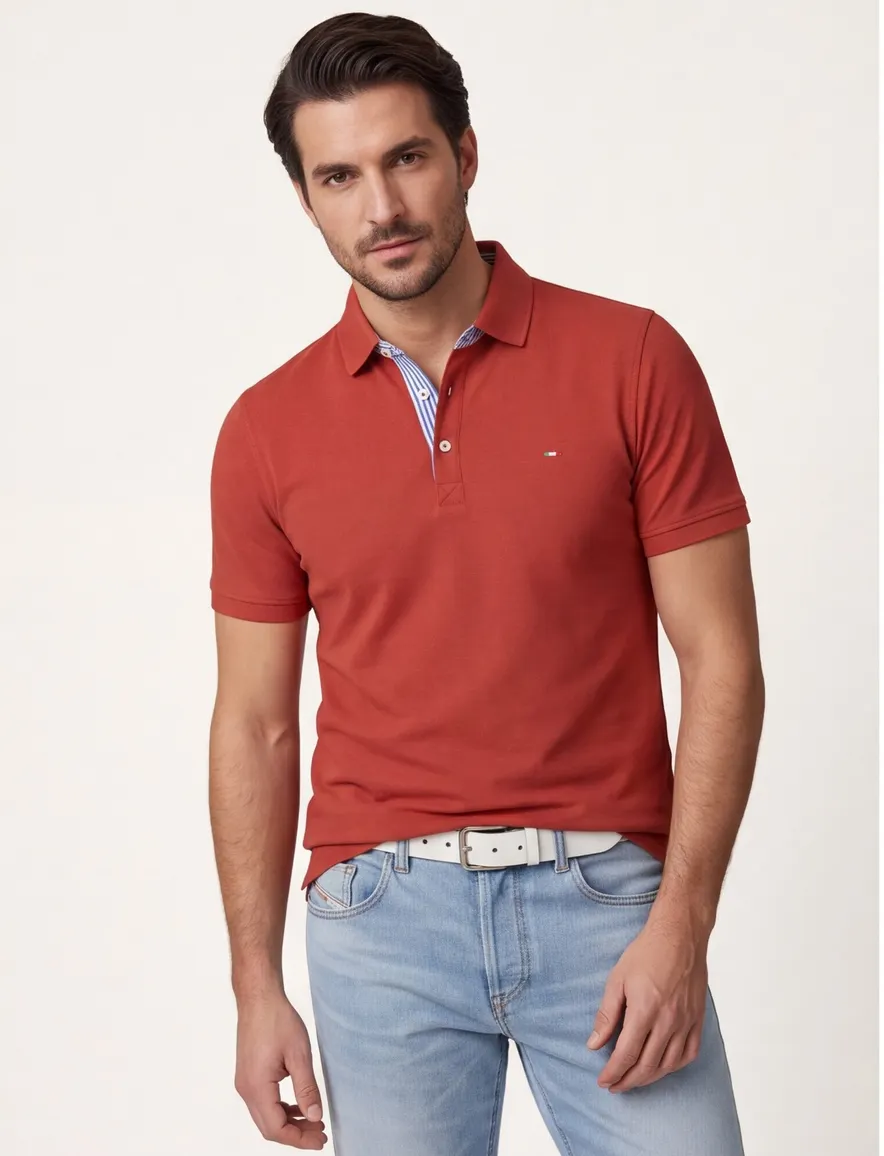Portofino polo roodbruin