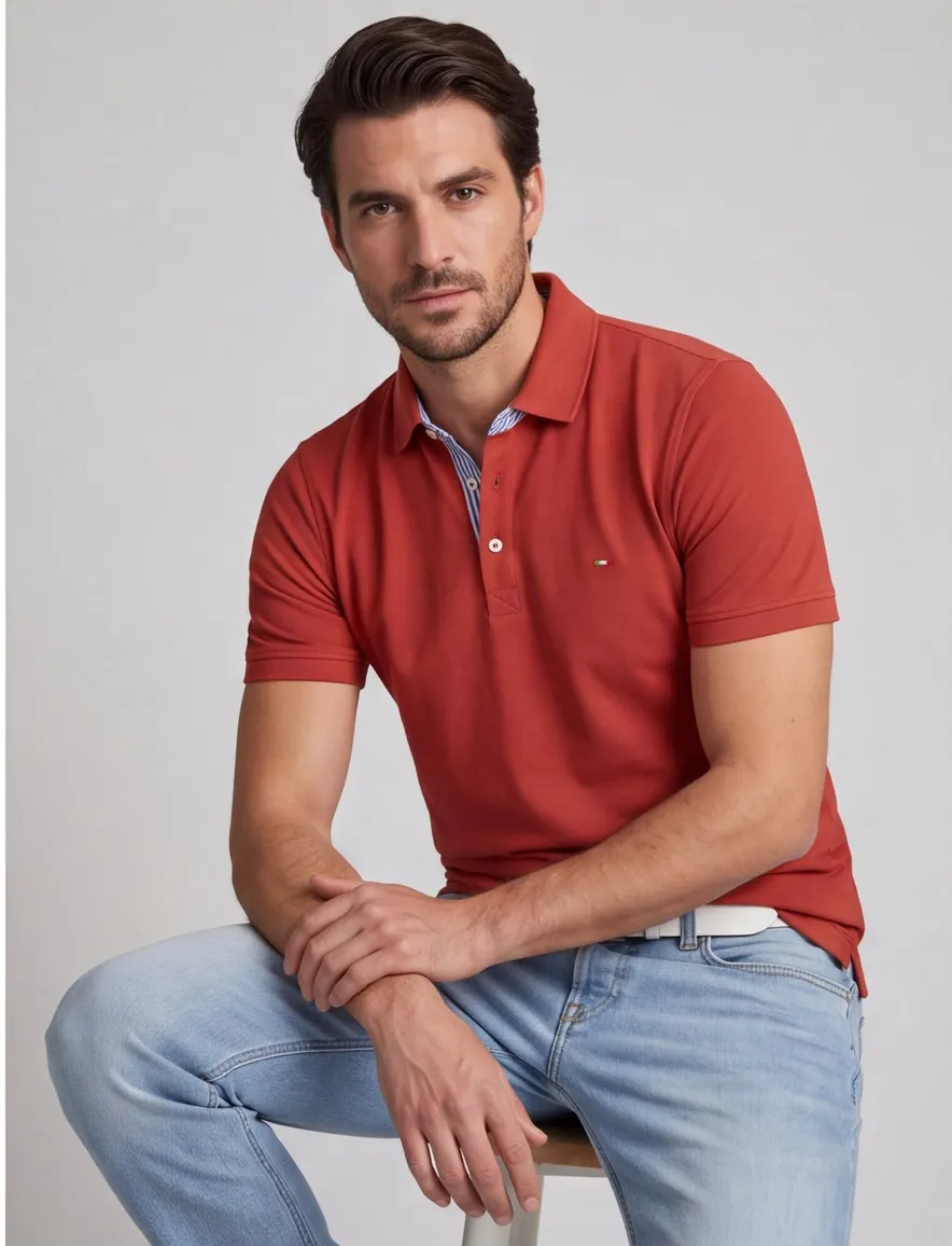 Portofino polo roodbruin