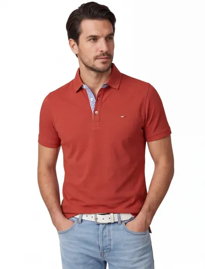 Portofino Poloshirt Portofino rood pique normale fit