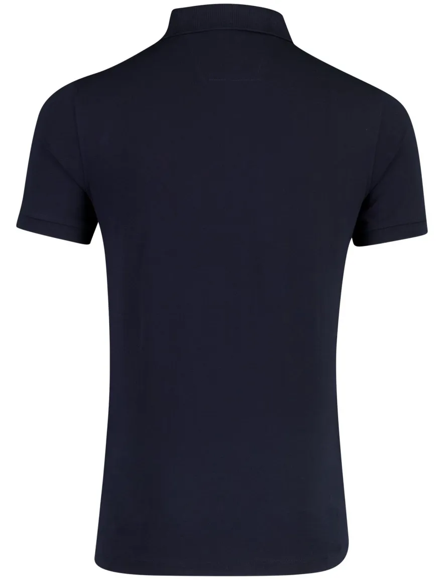 Portofino poloshirt 3 knoops sluiting donkerblauw pique