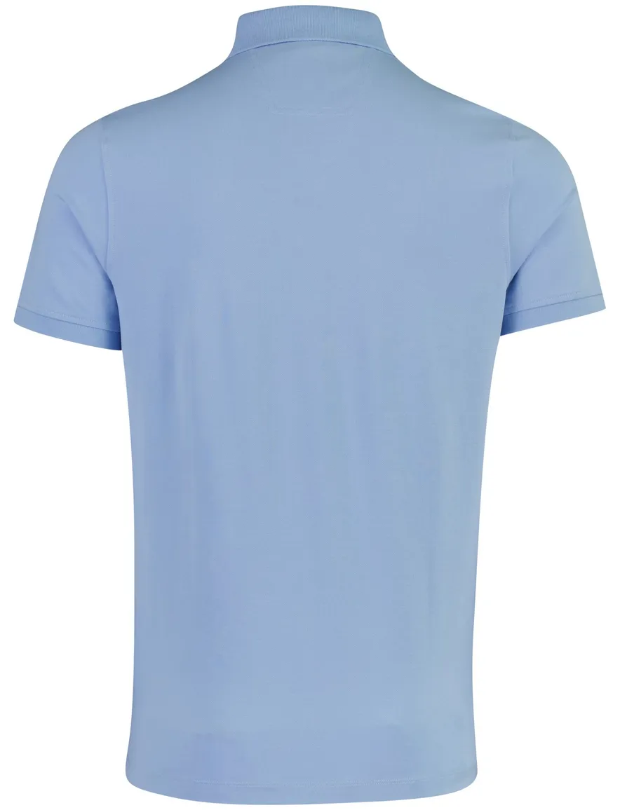 Lichtblauw Portofino polo normale fit 3 knopen pique
