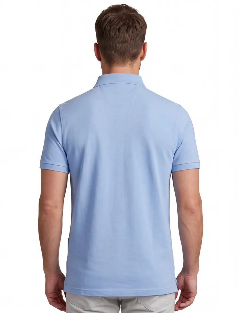 Poloshirt Portofino lichtblauw pique normale fit