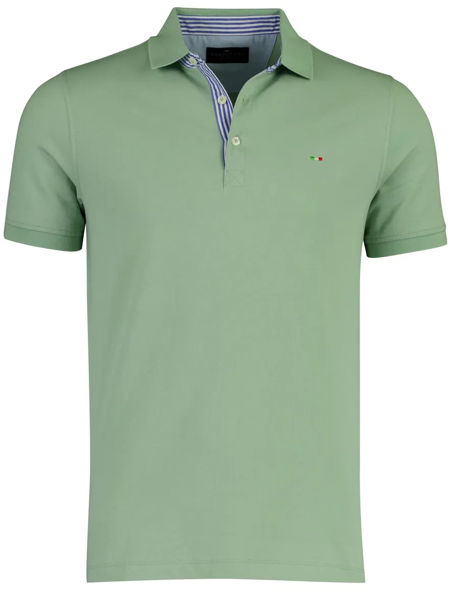 Portofino polo groen 3-knoops normale fit