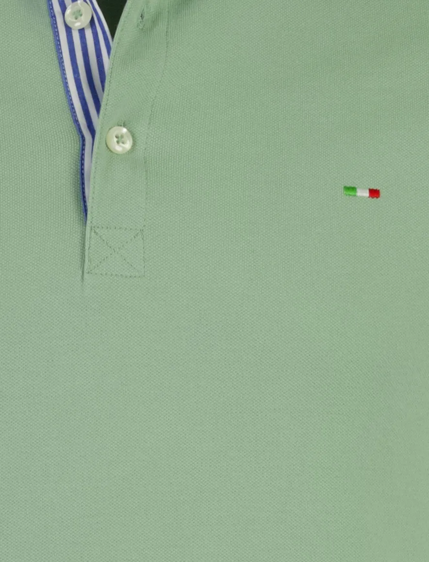 Portofino polo groen 3-knoops normale fit