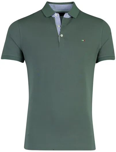 Portofino Groen Portofino polo normale fit 3 knopen pique