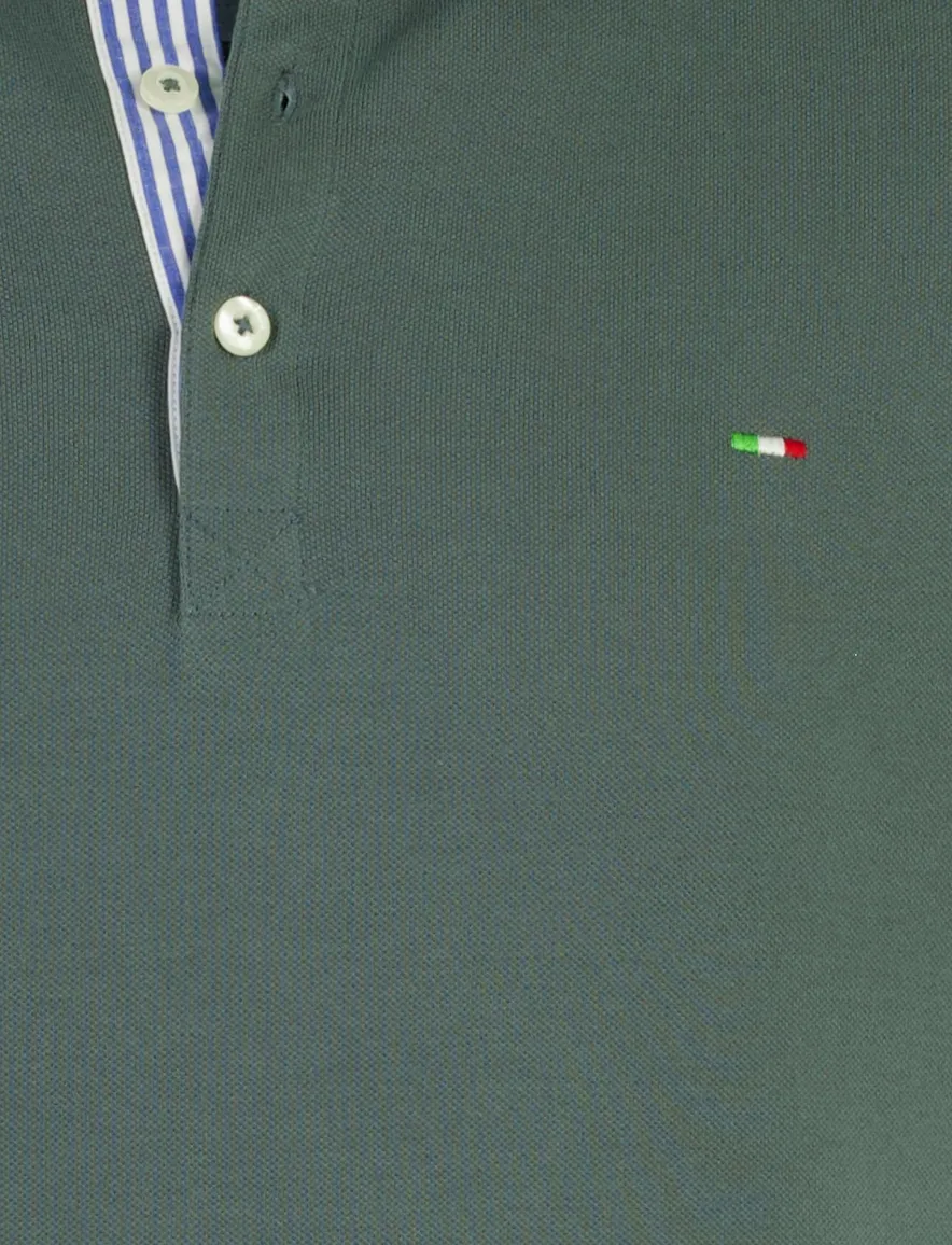 Groen Portofino polo normale fit 3 knopen pique