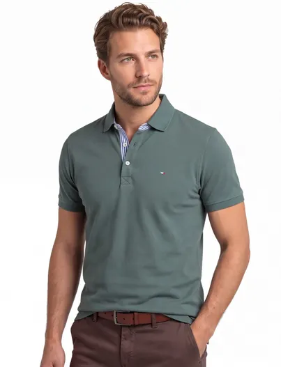 Portofino Poloshirt Portofino groen pique normale fit
