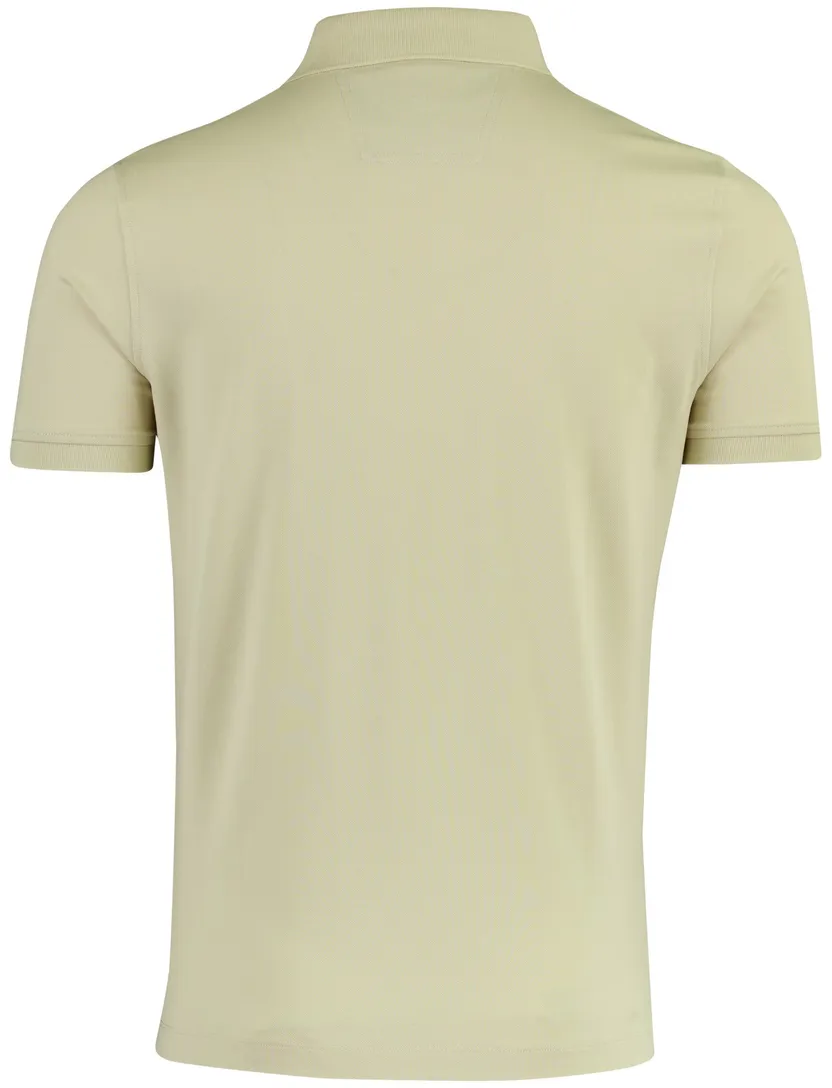 Poloshirt korte mouw Portofino beige pique 3 knoops