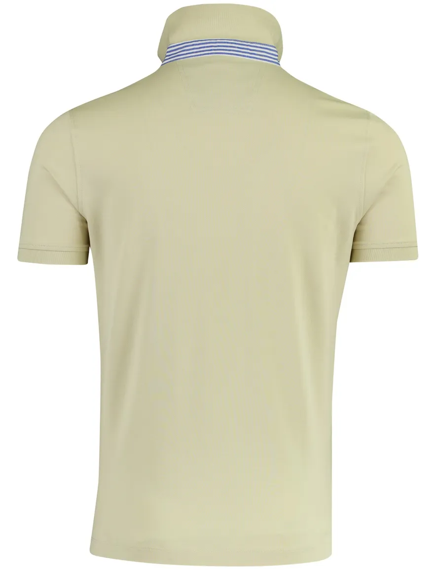 Poloshirt korte mouw beige Portofino pique 3 knoops