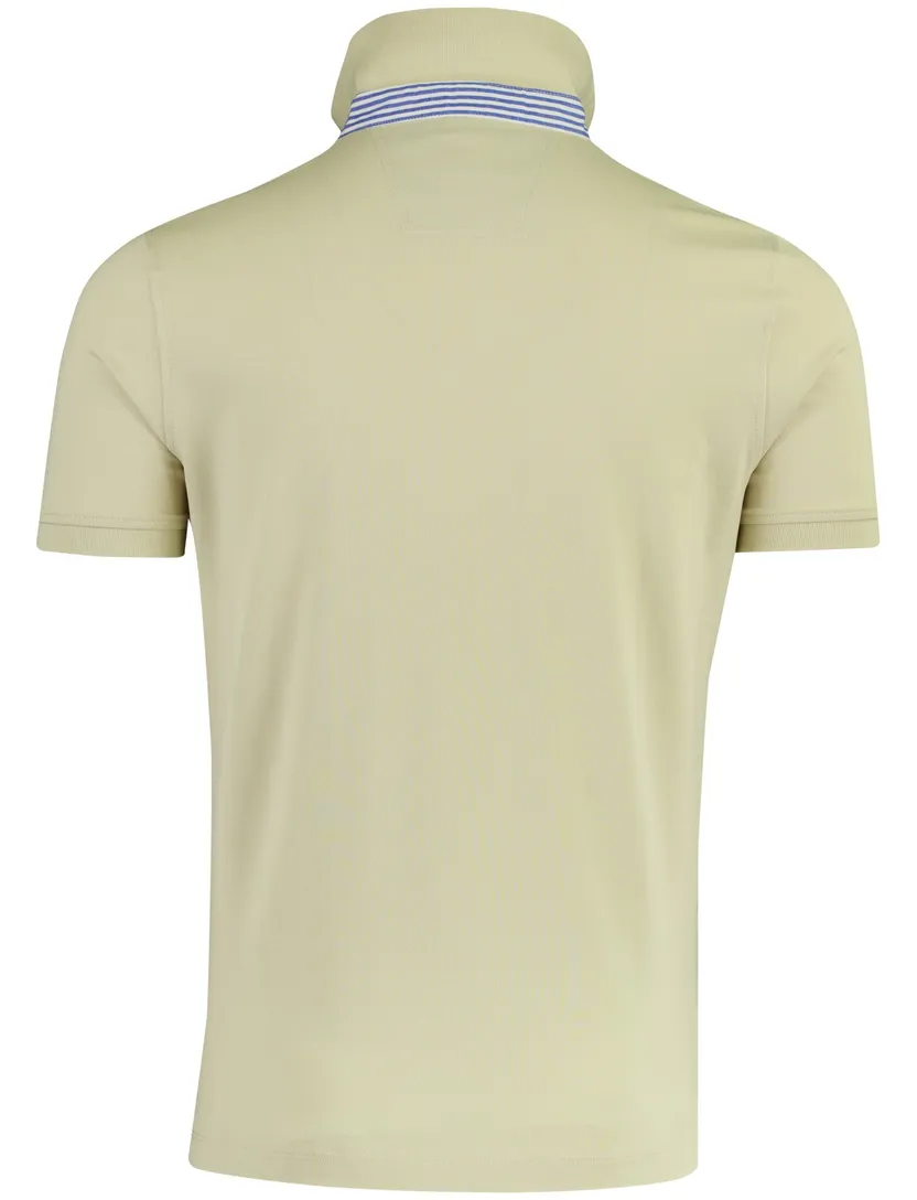 Poloshirt korte mouw Portofino beige pique 3 knoops