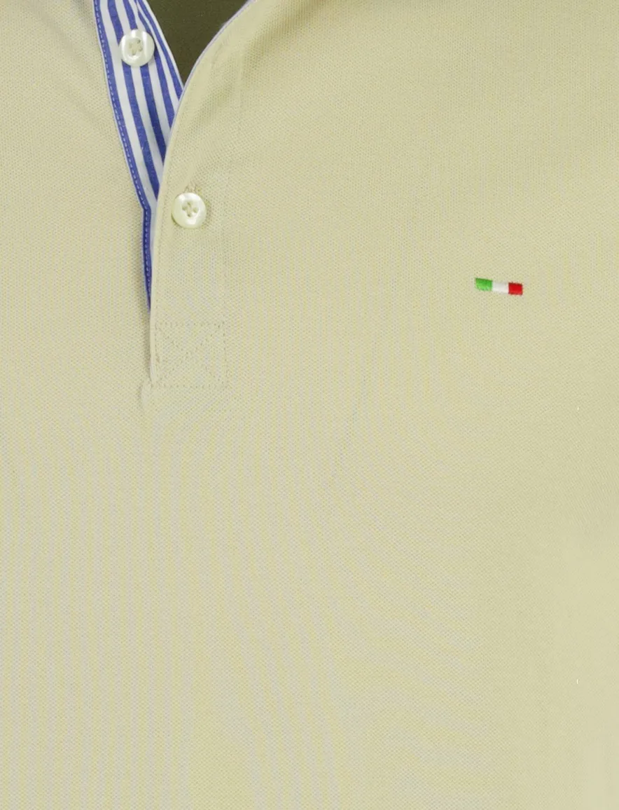 Poloshirt korte mouw beige Portofino pique 3 knoops