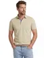 Poloshirt korte mouw Portofino beige pique 3 knoops
