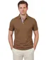 Portofino poloshirt korte mouw bruin pique 3 knoops