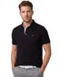 Portofino poloshirt korte mouw zwart 3 knoops pique