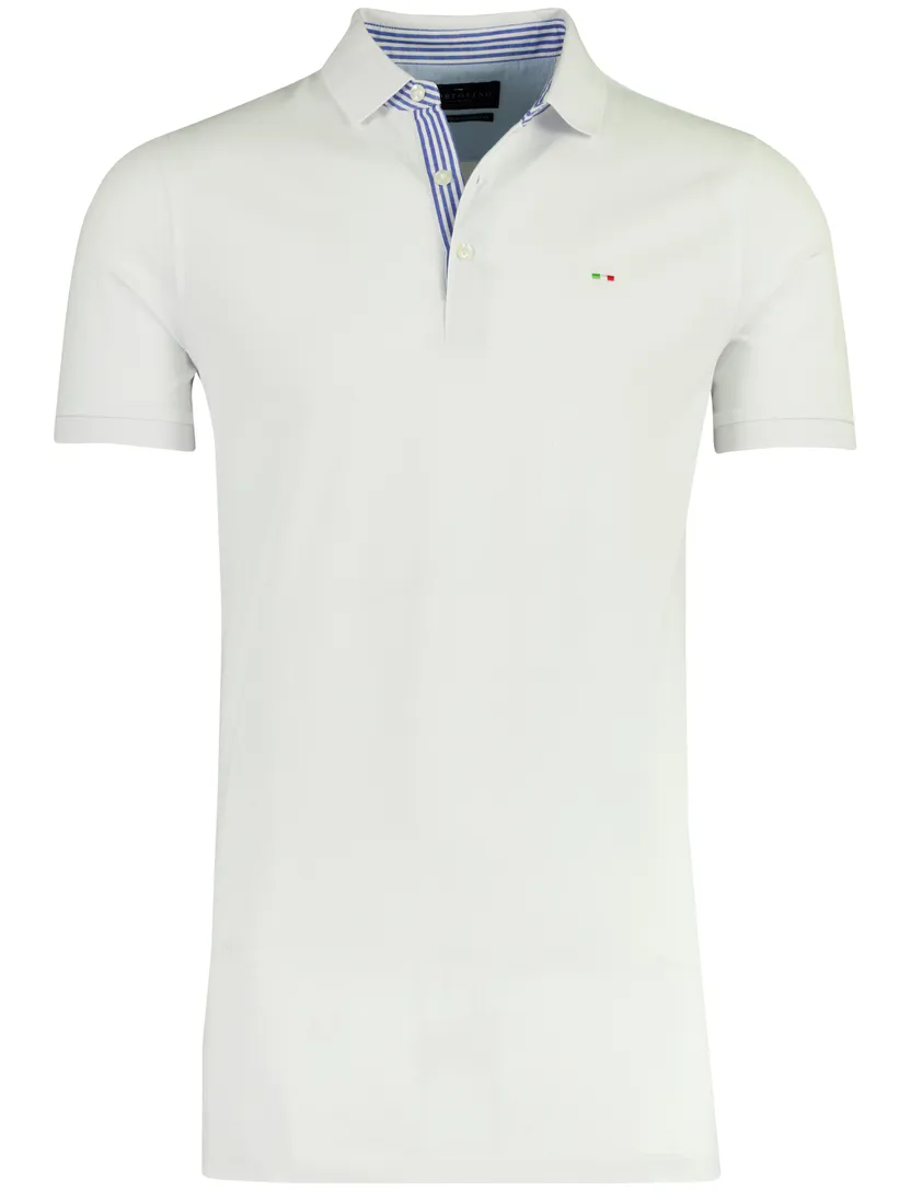 Poloshirt Portofino wit extra lang piqué