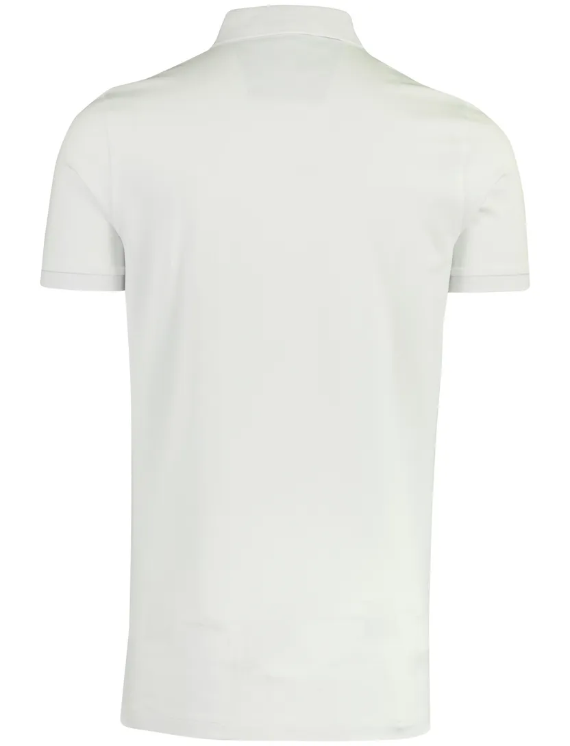 Poloshirt Portofino wit extra lang piqué