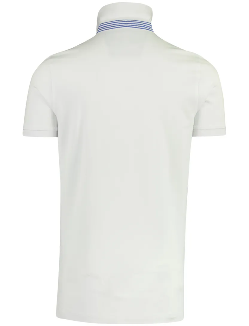 Poloshirt Portofino wit extra lang piqué
