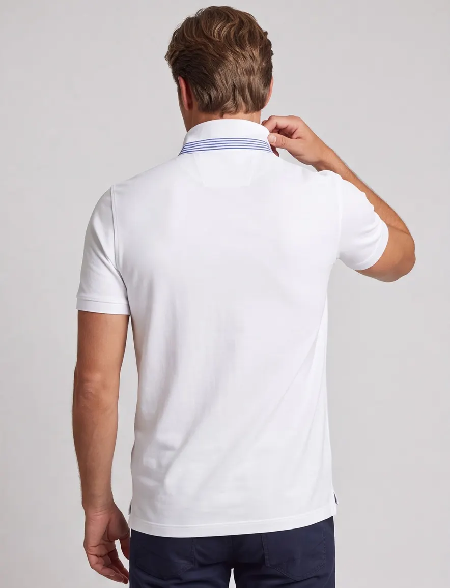 Portofino poloshirt wit extra lang