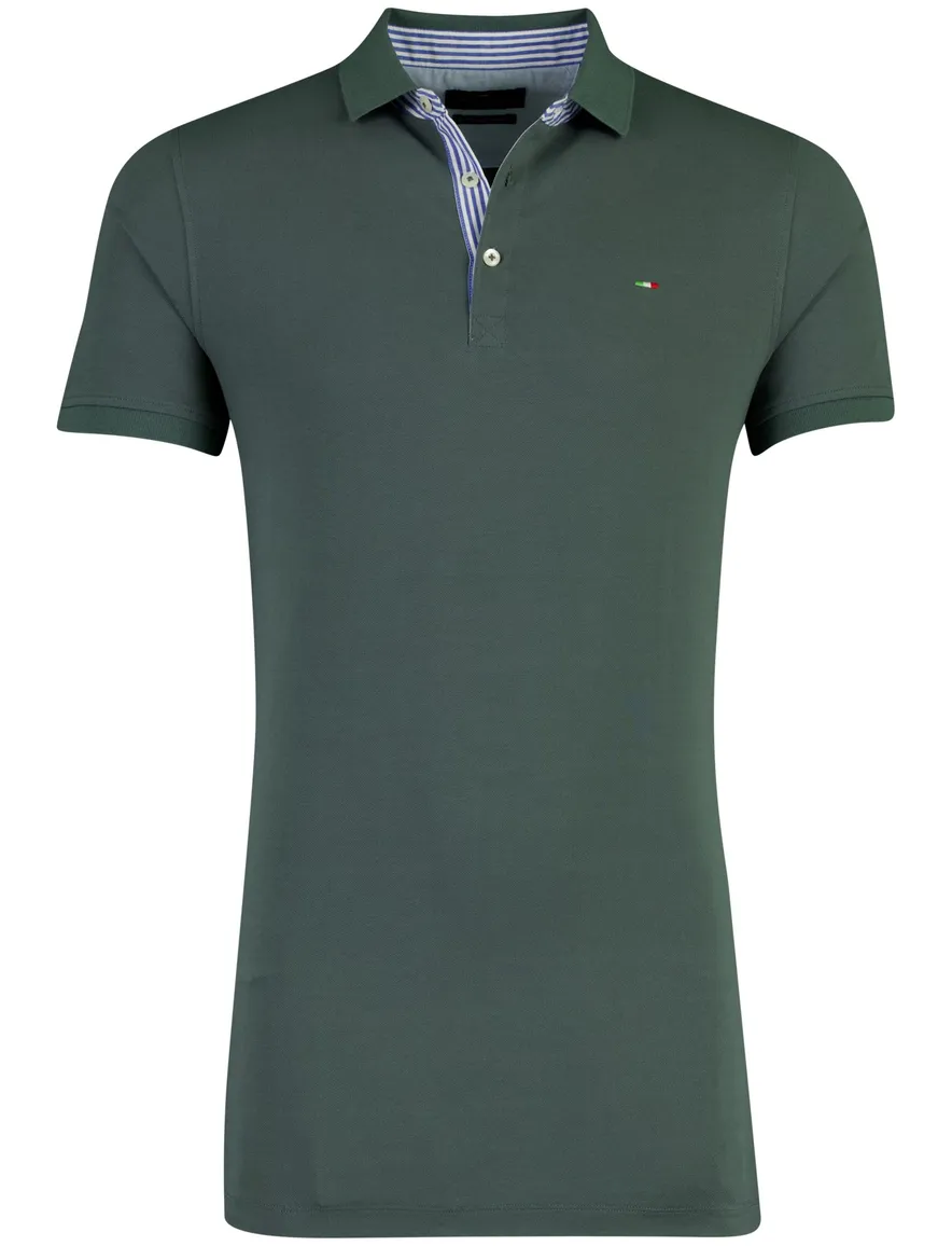 Korte mouw polo Portofino 3 knoopjes creme extra lang