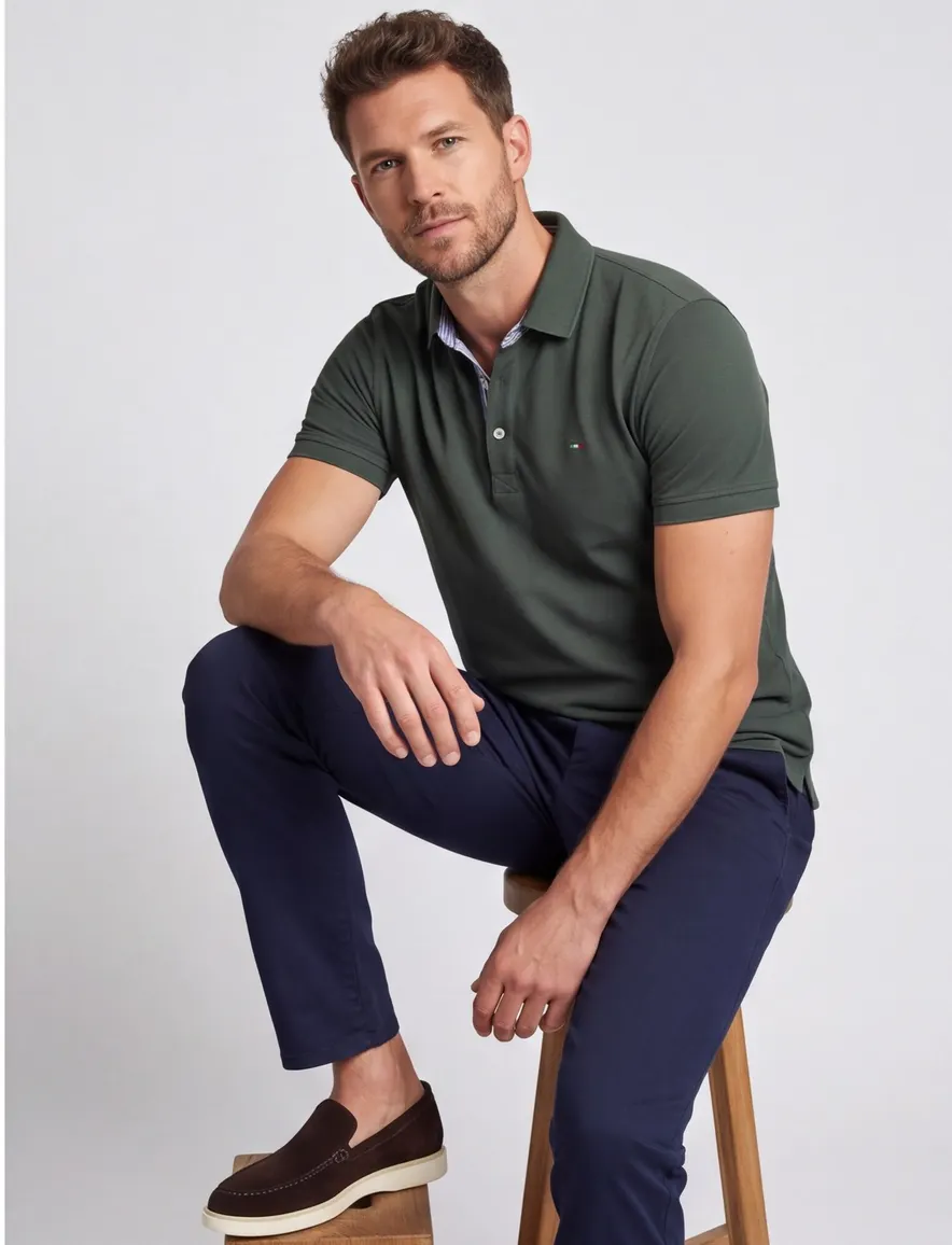 Portofino polo extra lang groen