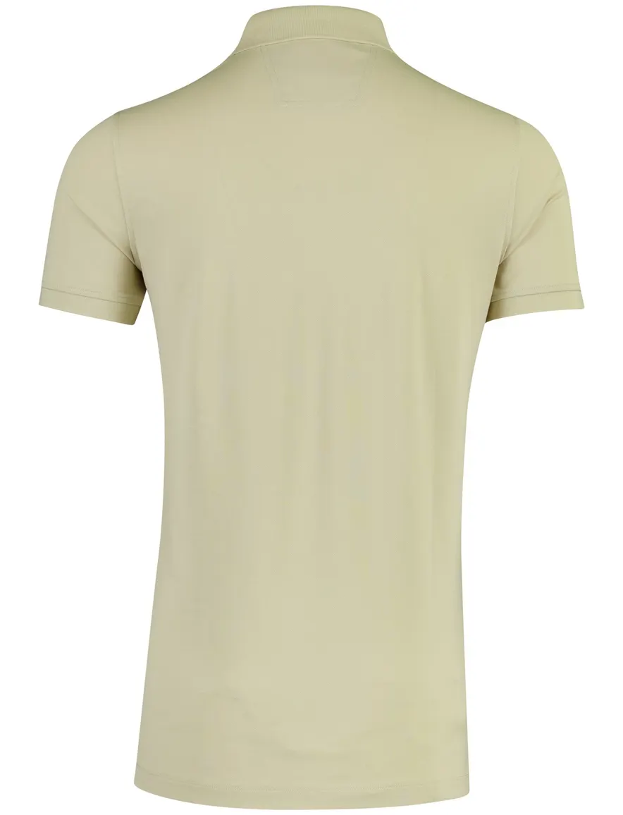 Portofino beige polo 3 knoopjes korte mouw extra lang