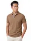 Bruin poloshirt Portofino 3-knoops pique extra lang