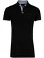 Korte mouw polo Portofino 3 knopen zwart extra lang