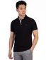 Korte mouw polo Portofino 3 knopen zwart extra lang