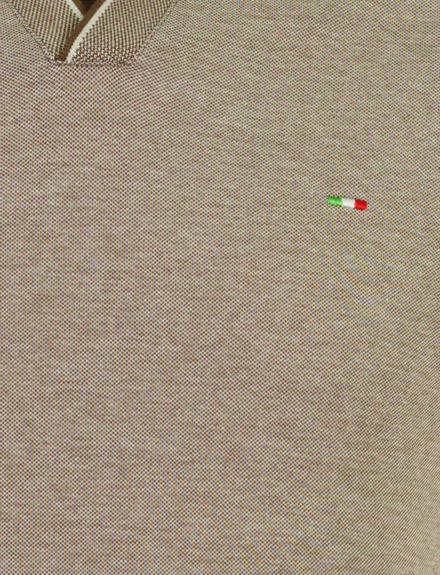 Portofino v-hals polo bruin