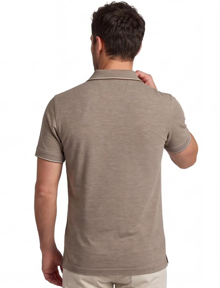 Portofino v-hals polo bruin