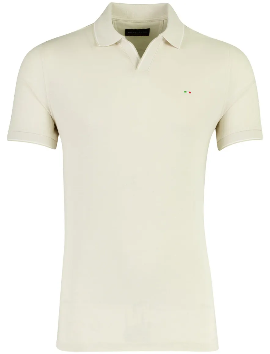 Portofino v-hals polo ecru